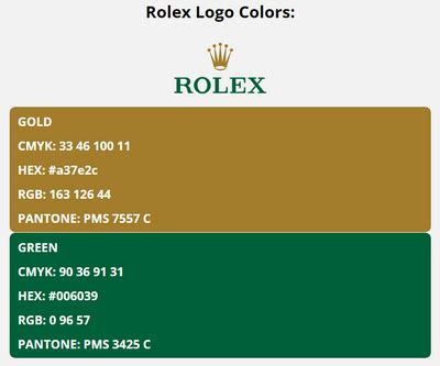 rolex logo color chart.